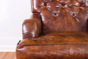 Leather Club Chair & Ottoman