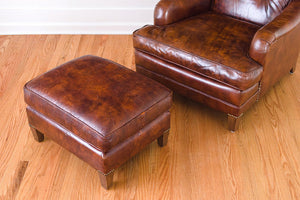 Leather Club Chair & Ottoman