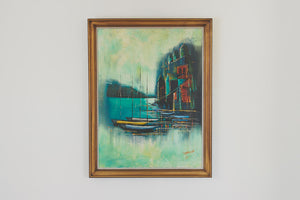 MCM Nautical Oil Painting