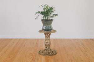 Carved Brass Side Table