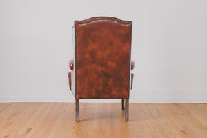 Leather Wingback & Ottoman