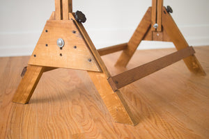 Industrial Oak Draftsman's Table