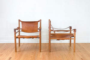 MCM Leather Safari Chairs
