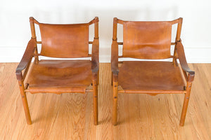 MCM Leather Safari Chairs