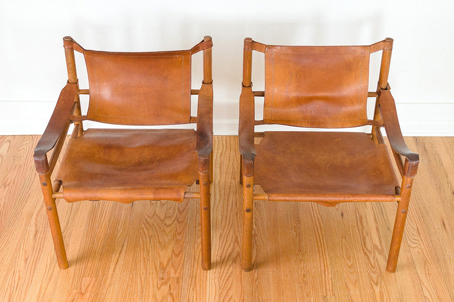 MCM Leather Safari Chairs