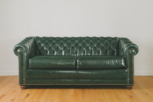 Green Leather Chesterfield