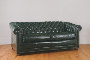 Green Leather Chesterfield