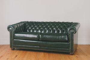 Green Leather Chesterfield