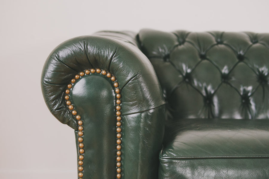 Green Leather Chesterfield