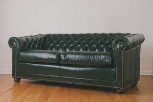 Green Leather Chesterfield