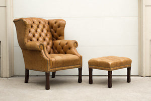 Tufted Leather Wingback Set