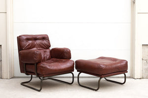 Mid Century Tubular Chair & Ottoman