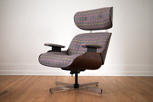 Plaid Eames Lounger & Ottoman