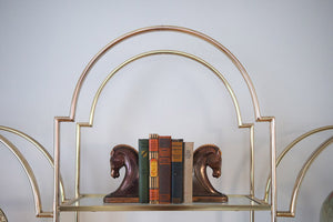 Hollywood Regency Gold Bookcase