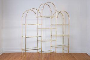 Hollywood Regency Gold Bookcase