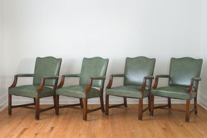 Stow Davis Green Leather Chairs