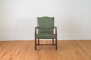 Stow Davis Green Leather Chairs