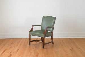 Stow Davis Green Leather Chairs