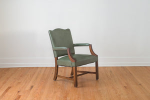 Stow Davis Green Leather Chairs