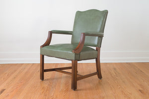 Stow Davis Green Leather Chairs