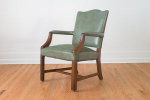 Stow Davis Green Leather Chairs