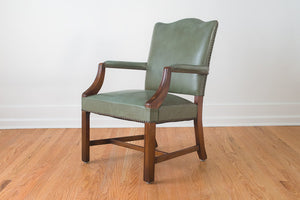 Stow Davis Green Leather Chairs