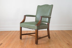 Stow Davis Green Leather Chairs