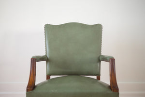 Stow Davis Green Leather Chairs