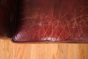 English Red Leather Chesterfield