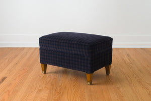 Plaid Corduroy Ottoman
