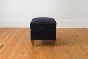 Plaid Corduroy Ottoman