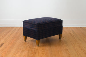 Plaid Corduroy Ottoman