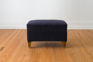 Plaid Corduroy Ottoman