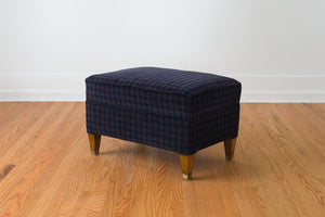 Plaid Corduroy Ottoman