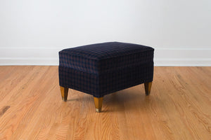 Plaid Corduroy Ottoman