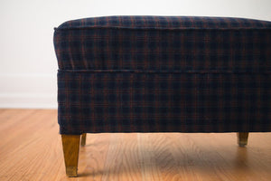 Plaid Corduroy Ottoman