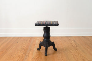 Plaid Wool Piano Stool