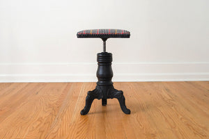 Plaid Wool Piano Stool