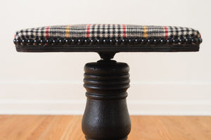 Plaid Wool Piano Stool