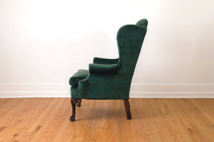 Emerald Velvet Wing Chair