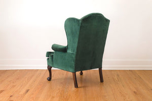 Emerald Velvet Wing Chair
