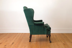 Emerald Velvet Wing Chair