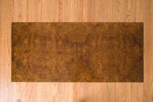 Burl Wood & Brass Coffee Table