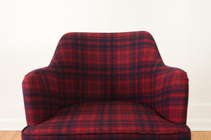 Brass Leg Chair & Ottoman