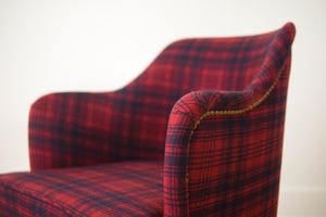Brass Leg Chair & Ottoman