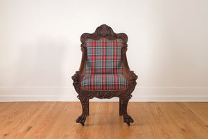 Plaid Griffin Head Chair