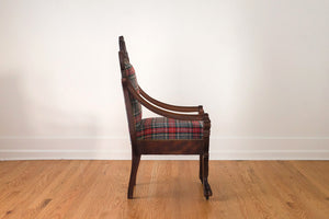 Plaid Griffin Head Chair
