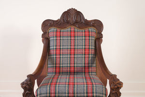 Plaid Griffin Head Chair