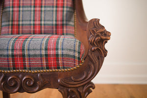 Plaid Griffin Head Chair