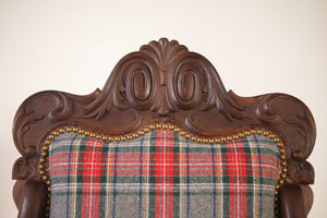 Plaid Griffin Head Chair